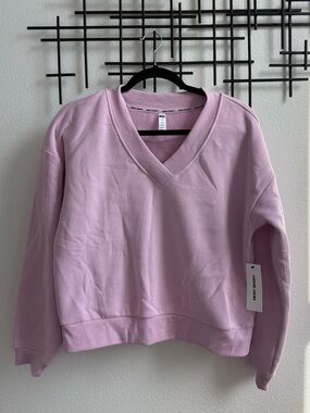 DKNY Sport Pink V-Neck Sweatshirt Women’s Small NWT